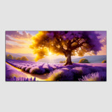 Abstract Tree with Sunrise Canvas Wall Painting