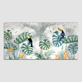 Beautiful Colorful Birds Setting on Tree Wall Painting