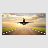 Airplane Take off in Runway with Beautiful Sky Wall Painting