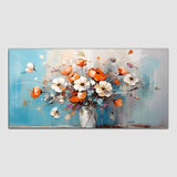 Flower Orange-Off White Canvas Wall Painting