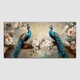 Two Beautiful Blue Peacock Canvas Wall Painting