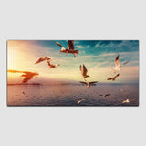 Birds Flying in Blue Sky Canvas Wall Painting