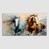 Two Horse Abstract Canvas Wall Painting