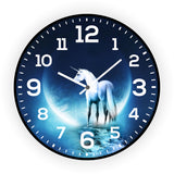 Blue Horse With Premium Design Wall Clock