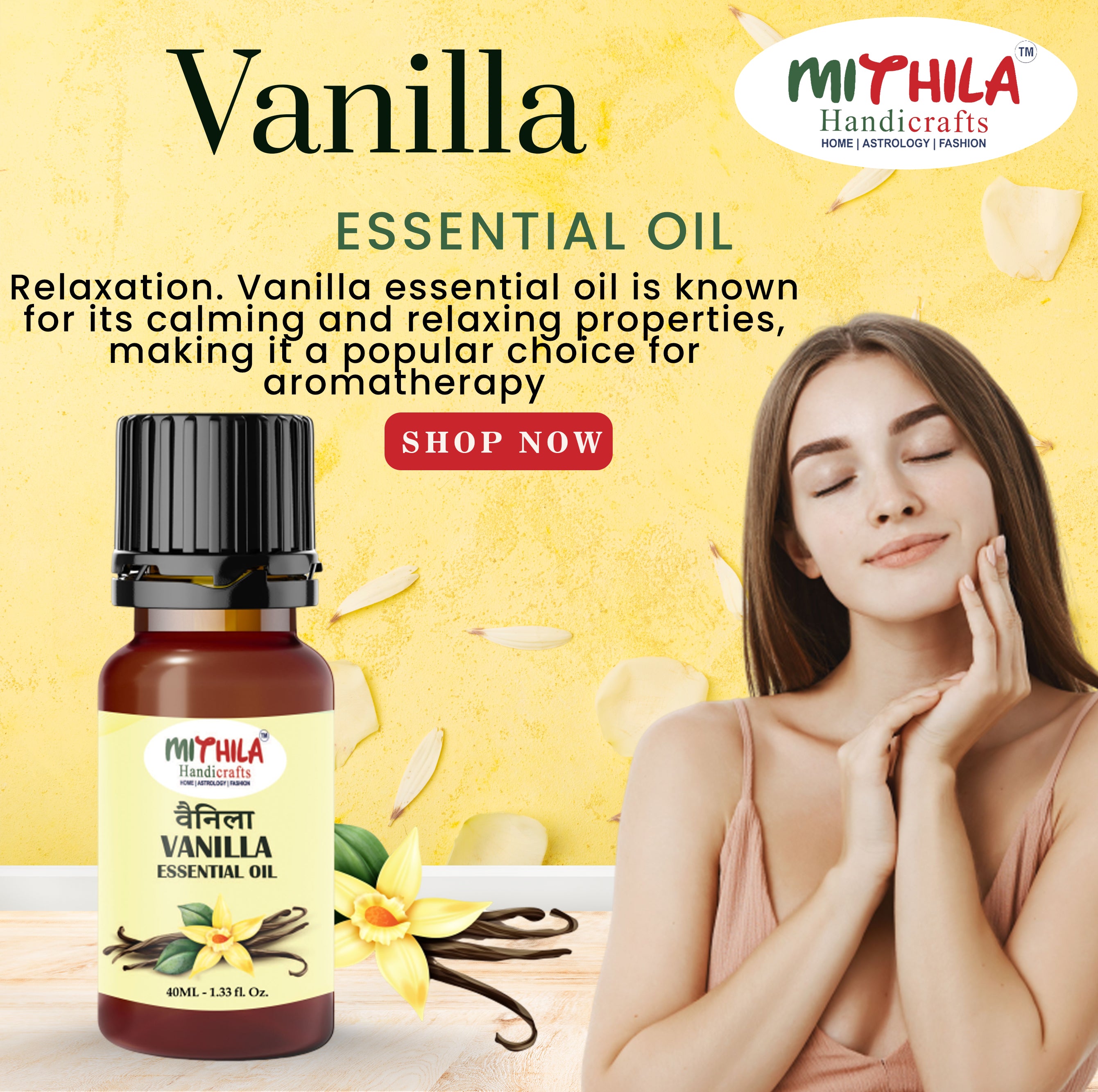 Vanilla Essential Oil For Skin, Hair Care, Home Fragrance, Aroma Therapy 15ml (Pack of 2)