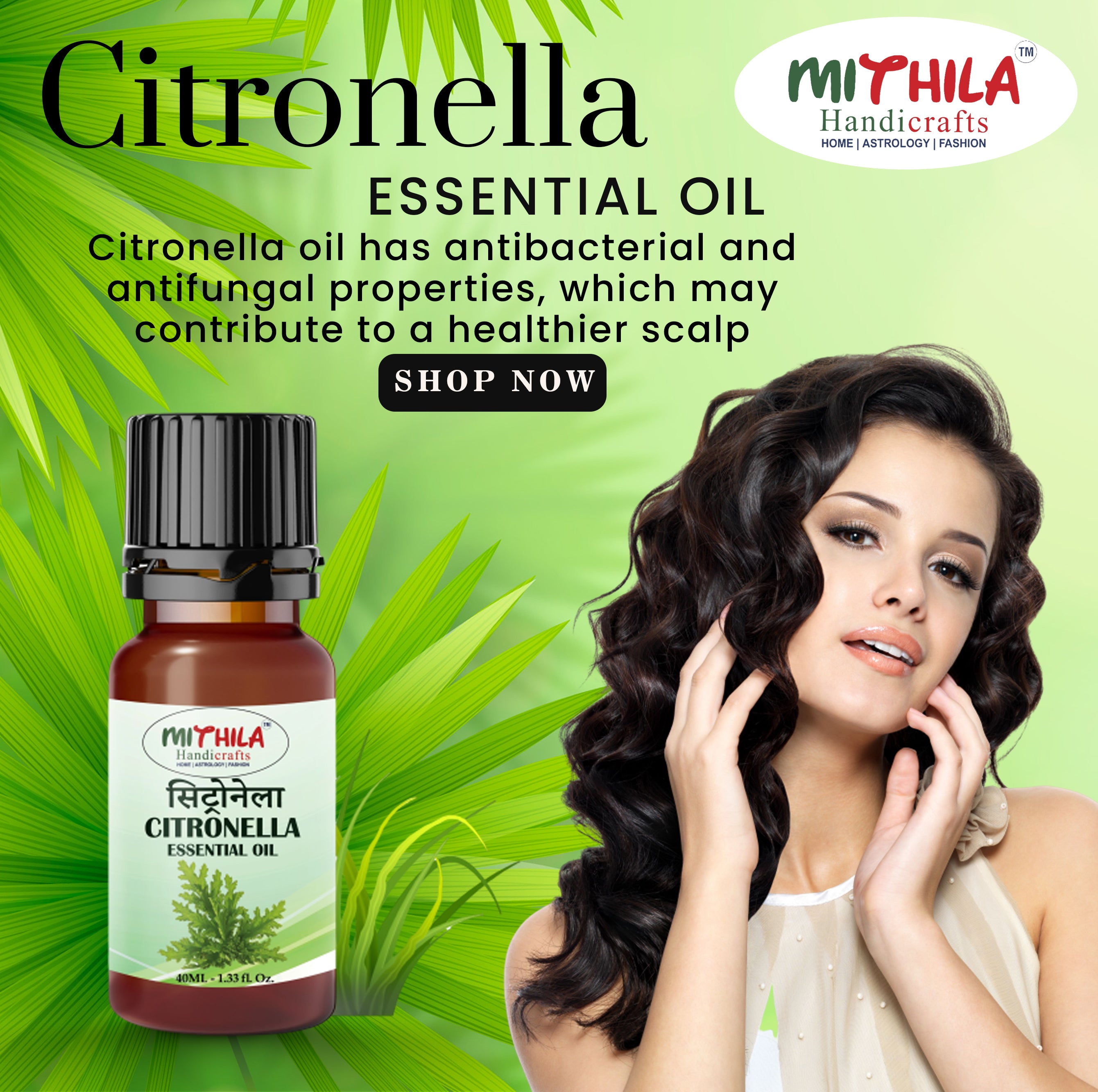 Citronella Essential Oil For Skin, Hair Care, Home Fragrance, Aroma Therapy 40ml