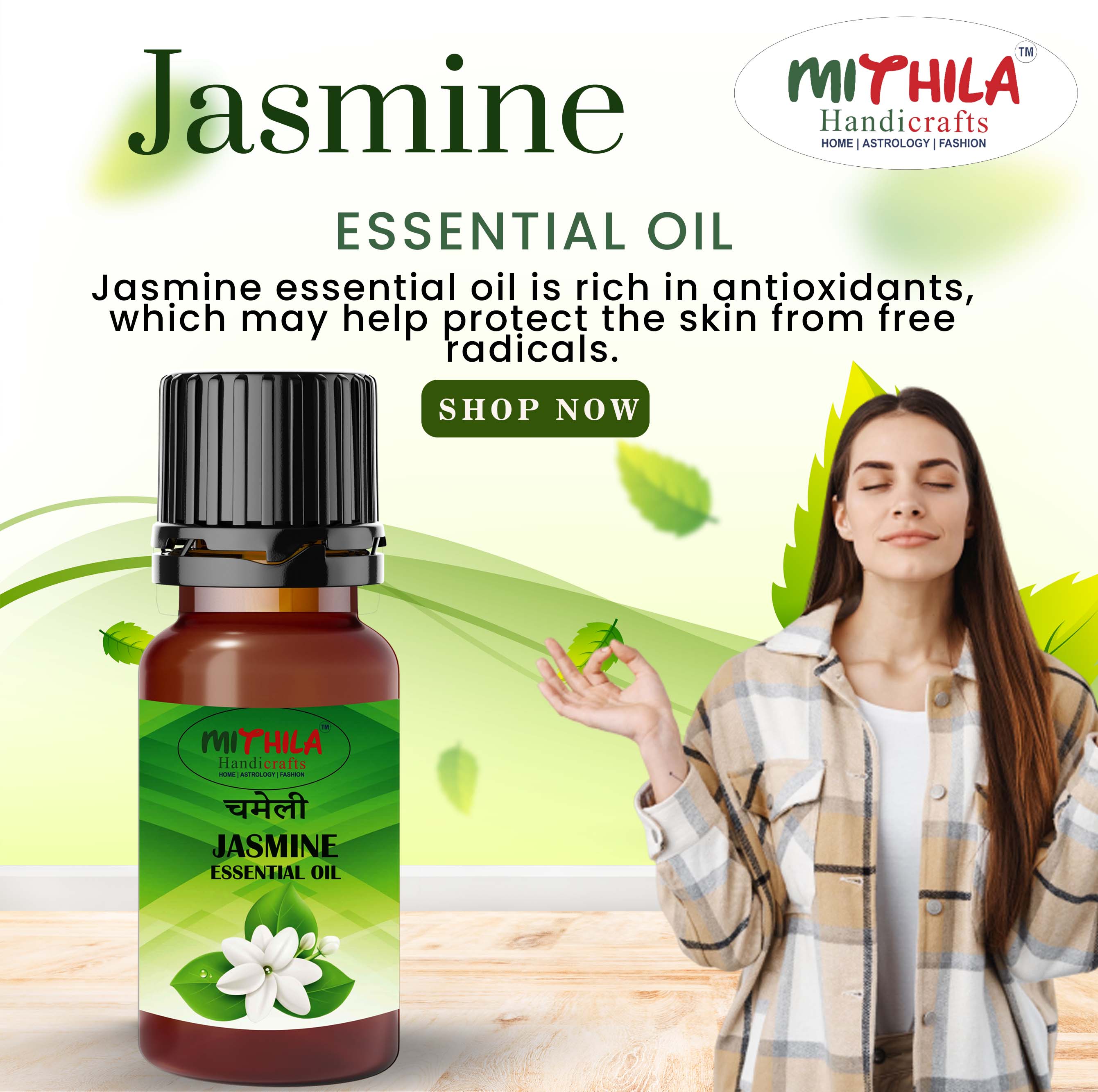Jasmine Essential Oil For Skin, Hair Care, Home Fragrance, Aroma Therapy 40ml