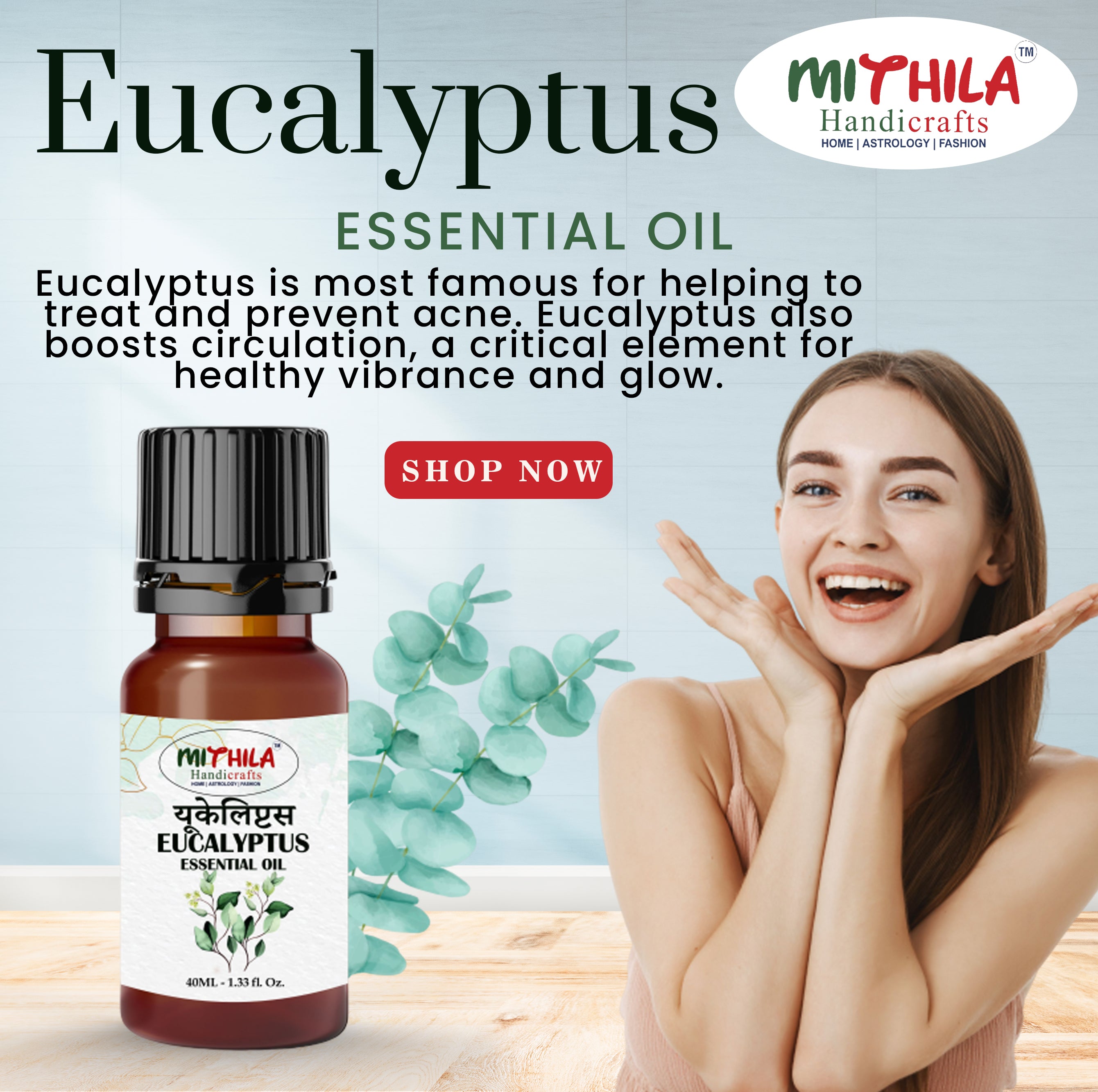 Eucalyptus Essential Oil For Skin, Hair Care, Home Fragrance, Aroma Therapy 15ml (Pack of 2)