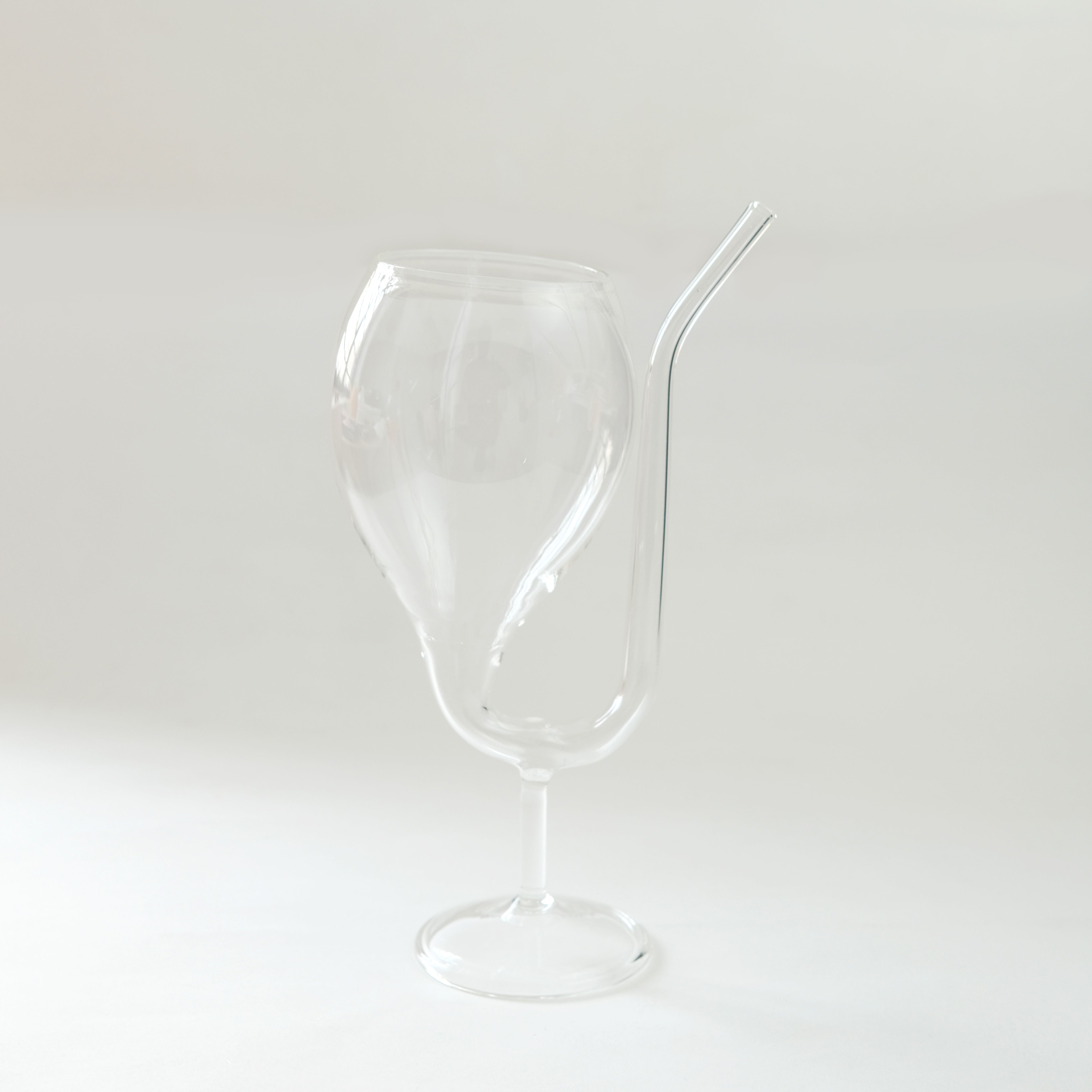 Mithilashri Wine Shape Glass with built-in straw (300 m)
