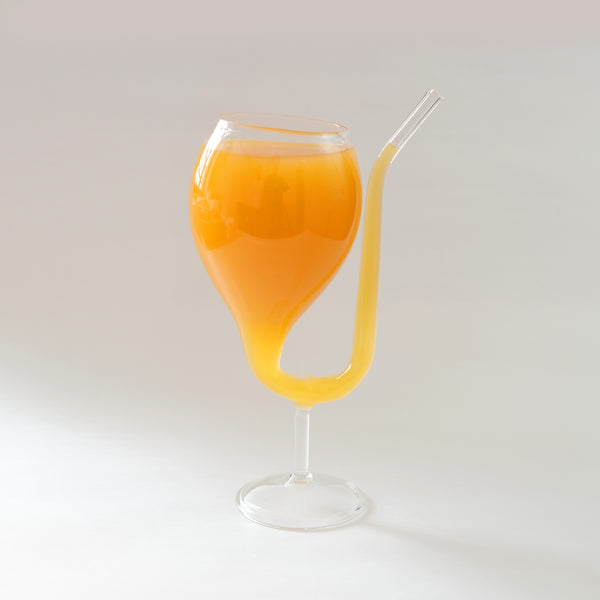 Mithilashri Wine Shape Glass with built-in straw (300 m)