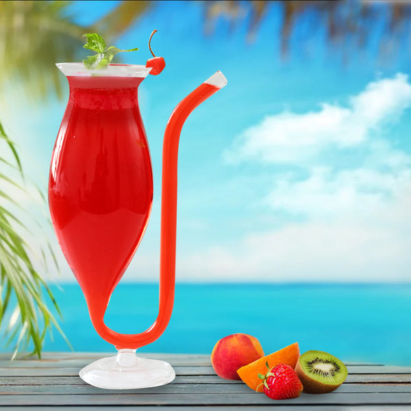 Mithilashri Tail Wine Glass with built-in straw (400 ml)