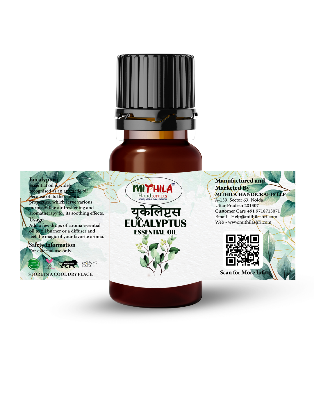 Eucalyptus Essential Oil For Skin, Hair Care, Home Fragrance, Aroma Therapy 15ml (Pack of 2)