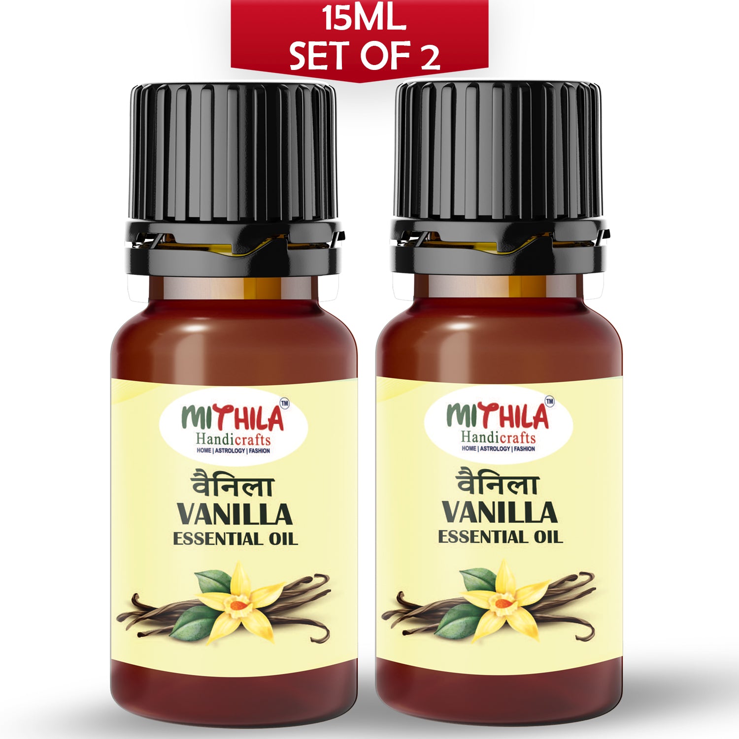 Vanilla Essential Oil For Skin, Hair Care, Home Fragrance, Aroma Therapy 15ml (Pack of 2)