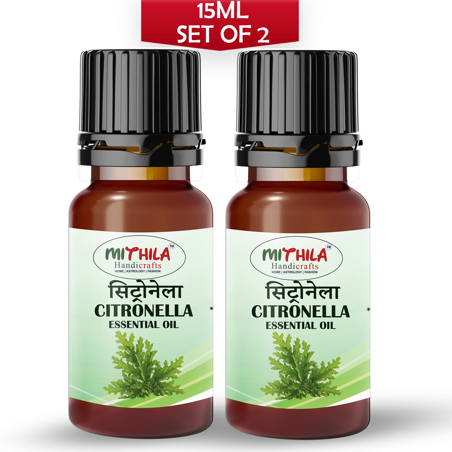 Citronella Essential Oil For Skin, Hair Care, Home Fragrance, Aroma Therapy, 15ml X 2 pcs (Total 30ml)