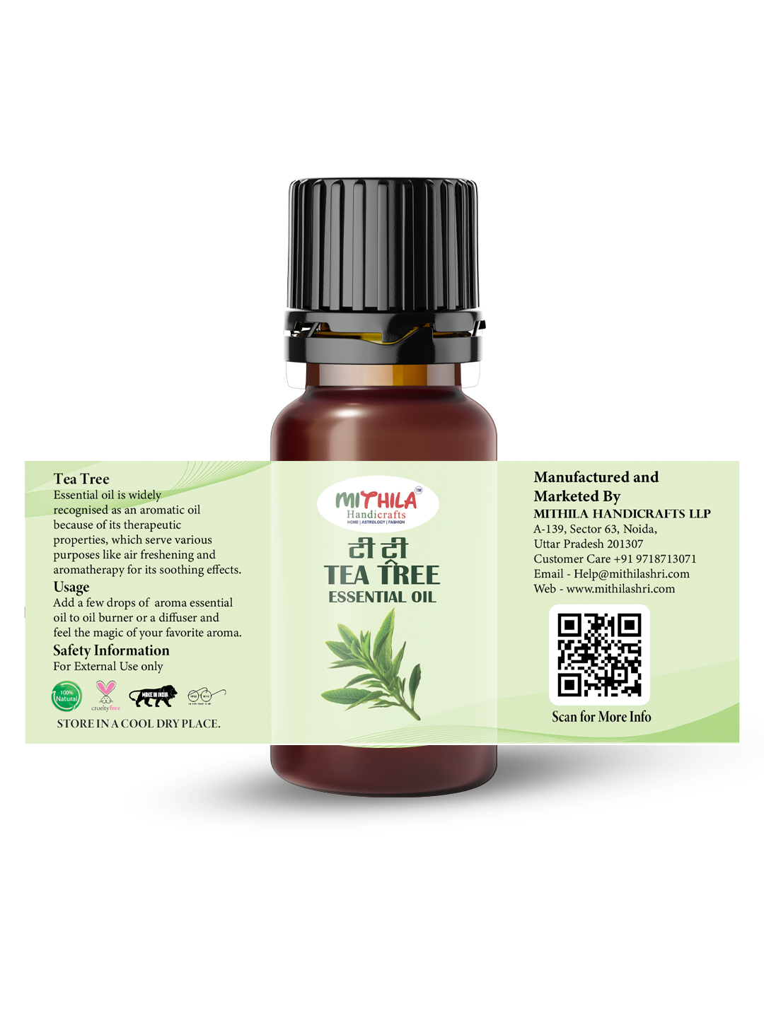 Tea Tree Essential Oil For Skin, Hair Care, Home Fragrance, Aroma Therapy 15ml (Pack of 2)
