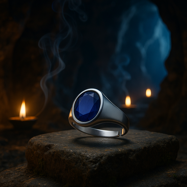 Blue Sapphire Sterling Silver Ring – Lab Certified | 92.5% Pure | Adjustable