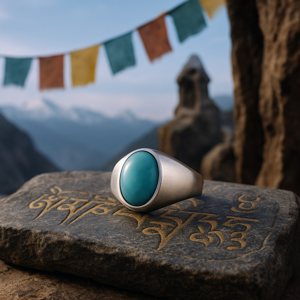 Turquoise (Firoza) Sterling Silver Ring | 92.5% Pure | Lab Certified | Adjustable