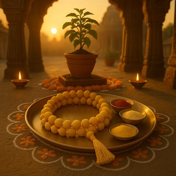 Haldi Mala – 108 Beads | Natural Turmeric for Positivity & Protection