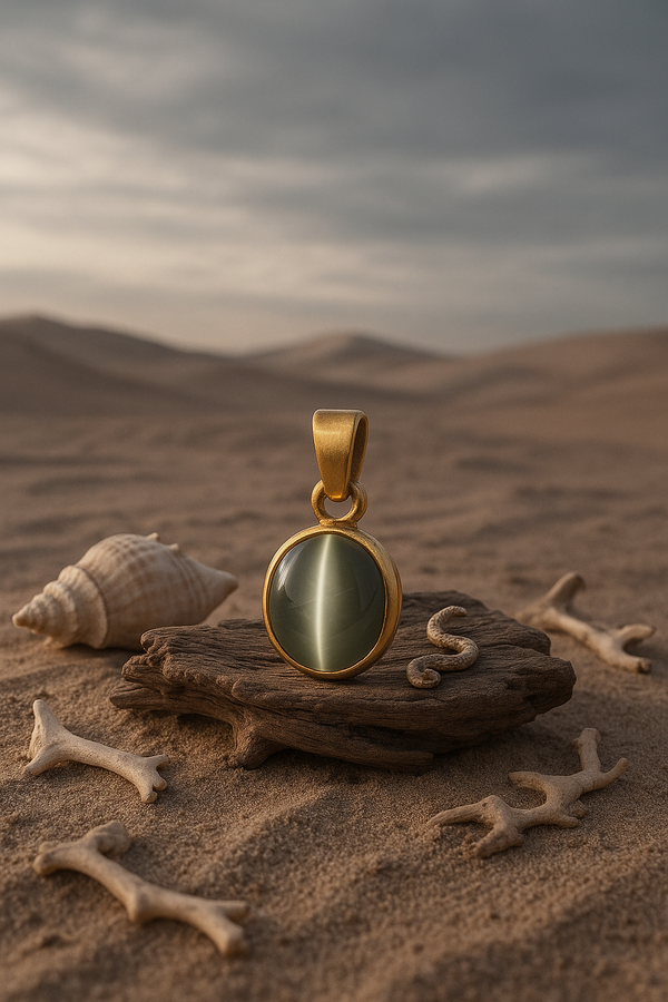 Cat’s Eye (Lahsunia) Pendant – Ketu Planet Remedy | Lab Certified