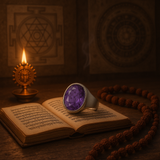 Amethyst Sterling Silver Ring – Lab Certified | 92.5% Pure | Adjustable