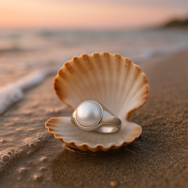 Pearl Sterling Silver Ring | 92.5% Purity | Lab Certified | Adjustable