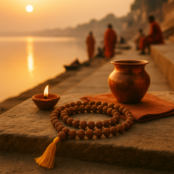 6 Mukhi Rudraksha Mala – 108 Beads | For Willpower, Focus & Balance