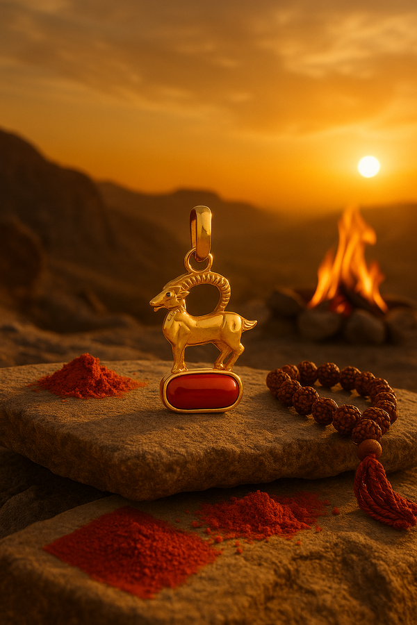 Coral Panchdhatu Pendant – Mars Planet Remedy | Lab Certified