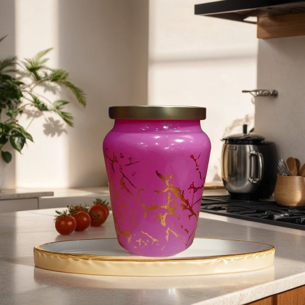 Mithilashri Decorative Pink Storage Jar(600 ml)