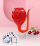Mithilashri Wine Shape Glass with built-in straw (250 ml)