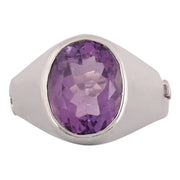 AMETHYST KATELA Sterling Silver (92.5% Purity) Ring Lab Certified  ADJUSTABLE RING