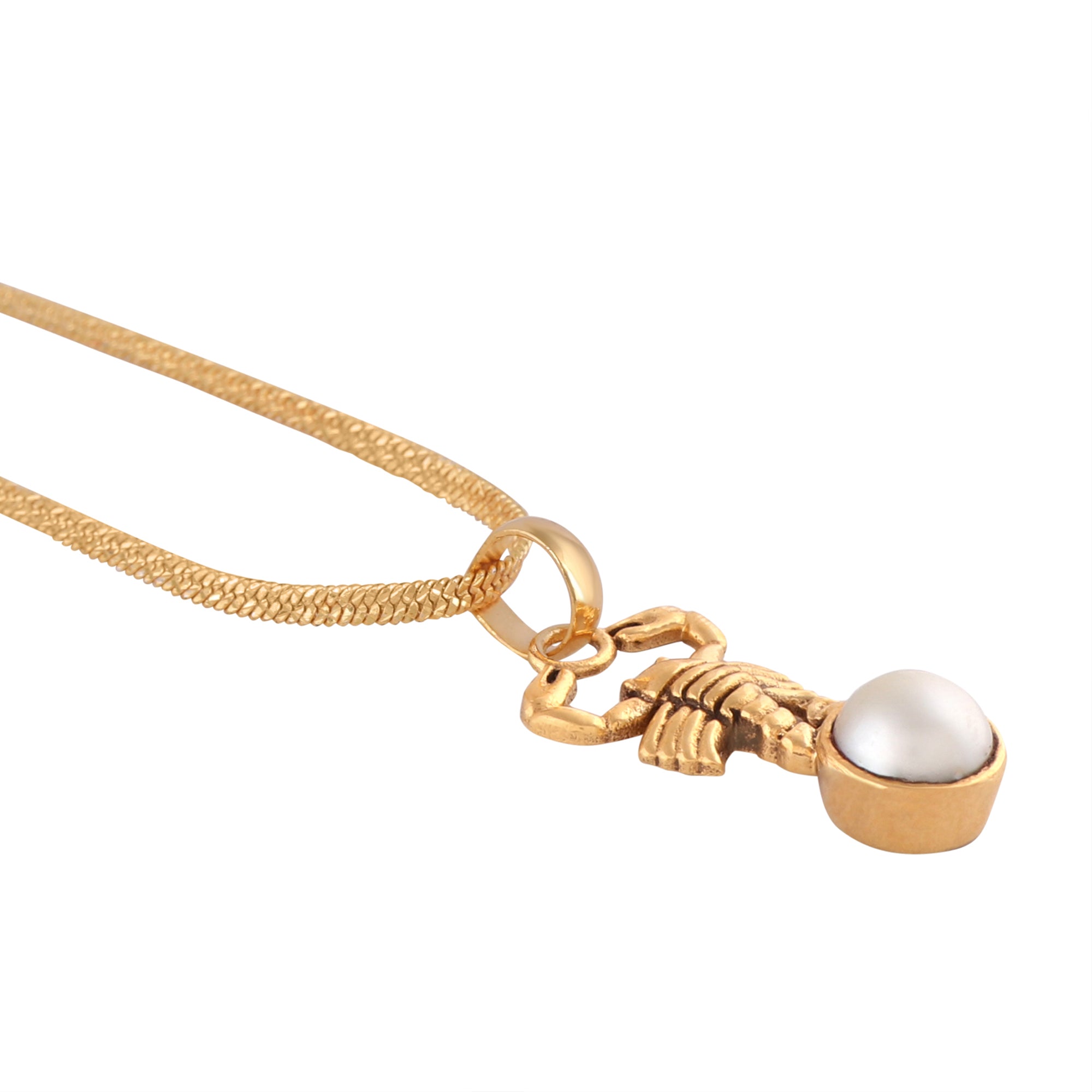 Pearl /Moti Panchdhatu Pendant with chain Natural Gemstone Lab Ceritified Pendant  for Men and Women