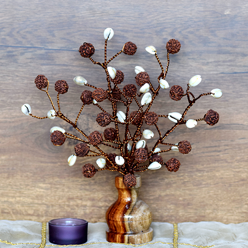 Rudraksha-Kauri Bouquet-5 Face Rudraksh & Kauri-54 Beads