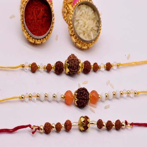Rakhi for Rakshabandhan Set of three with Roli & Chawal /Rakshabandhan |Rakhi/ Rakhi with Roli Chawal , Rakhi for brother , Handmade Rakhi