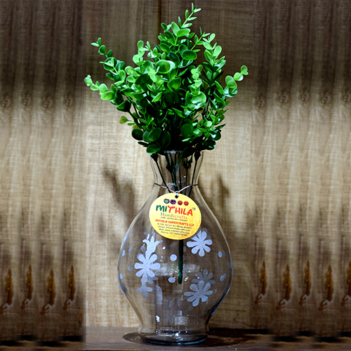 Mithilashri Oval Glass Vase  -  24X15 Cm