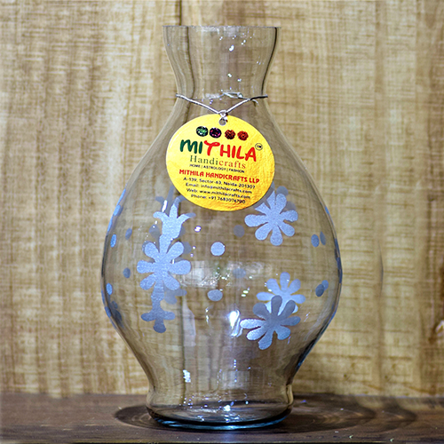 Mithilashri Oval Glass Vase  -  24X15 Cm