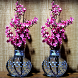 Mithila Handicrafts Polka Dots Round Glass Vase - 12x10 cm
