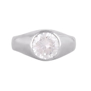 ZIRCON Sterling Silver (92.5% Purity) Ring Lab Certified ADJUSTABLE RING