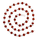 Rudraksh Mala-White Metal Covering- 108 Beads Size 7mm