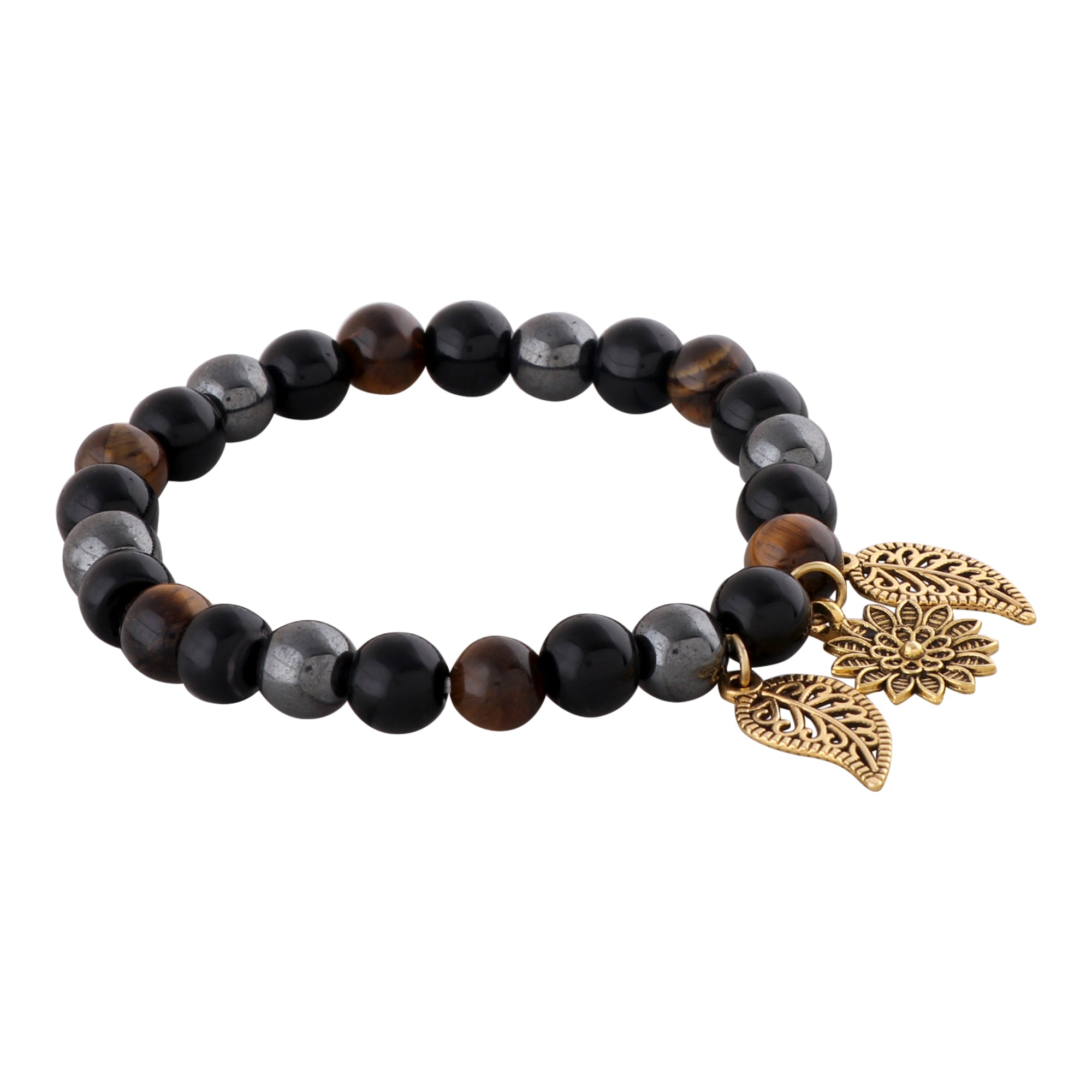 Multi Protection Bracelet With Pendant Stretchable  Natural Stones