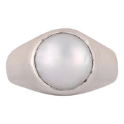 Pearl(Moti)  Sterling Silver (92.5% Purity) Ring Lab certified ADJUSTABLE RING