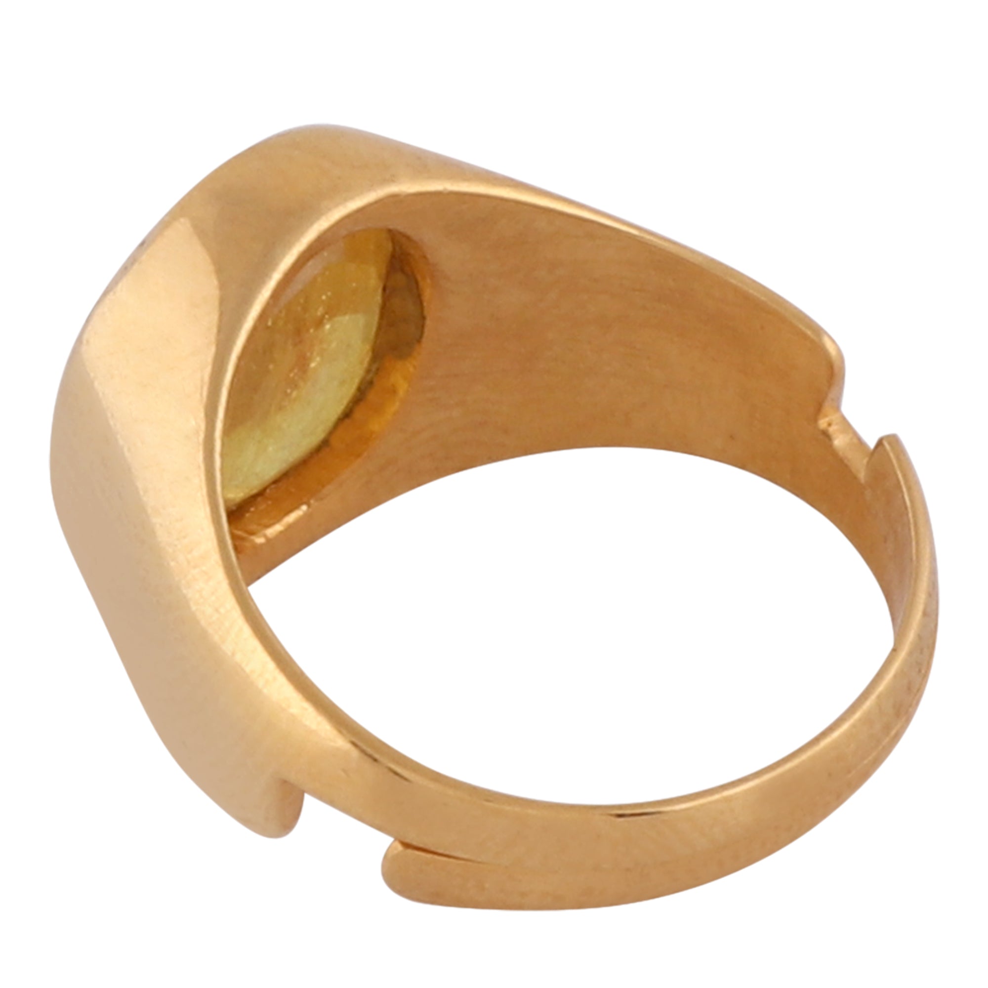Yellow Sapphire Panchdhatu Ring Lab certified ADJUSTABLE RING