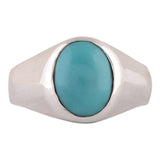 TURQUOISE FIROZA (approx. 7carat) Sterling silver (92.5% Purity) Ring Lab certified ADJUSTABLE RING