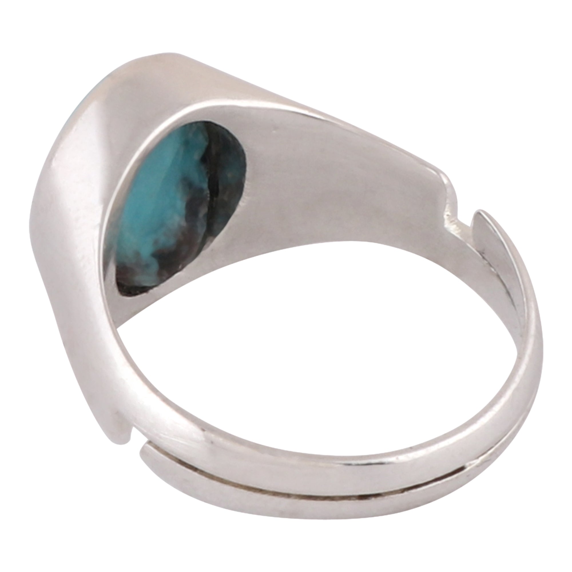 TURQUOISE FIROZA (approx. 7carat) Sterling silver (92.5% Purity) Ring Lab certified ADJUSTABLE RING