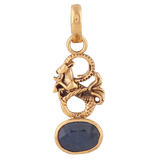Blue Shappire/Neelam Pendant Panchdhatu with chain Lab Certified Natural Gemstone Pendant for Men and Women